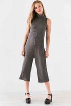 Urban Outfitters Kensie Rib Sweater Turtleneck Culotte Jumpsuit,grey,s
