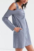 Urban Outfitters Six Crisp Days Cold-shoulder Button-down Dress