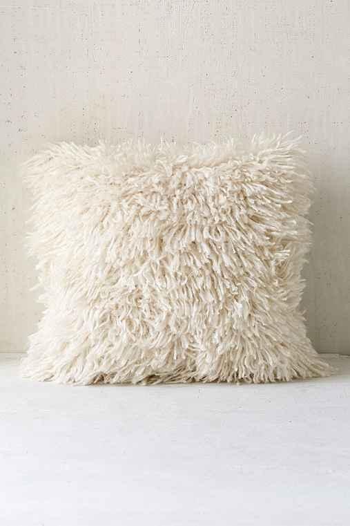 Urban Outfitters Assembly Home Shaggy Sweater Pillow,cream,one Size