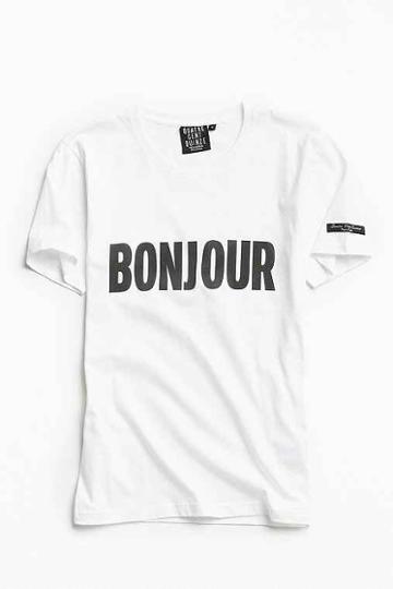 Urban Outfitters Quatre Cent Quinze Bonjour Tee,white,m