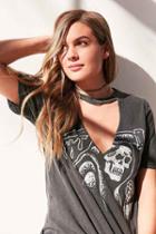 Urban Outfitters Truly Madly Deeply Cutout Moto Tee,washed Black,xs