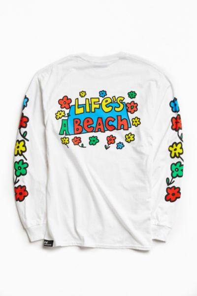 Urban Outfitters Life's A Beach Flower Long Sleeve Tee