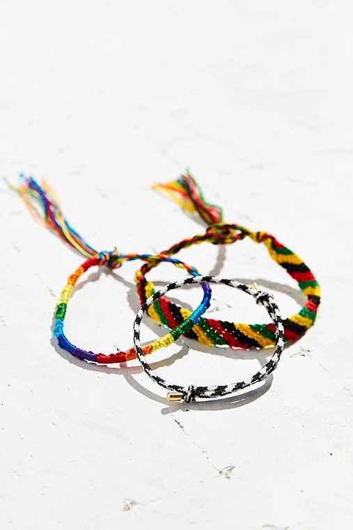 Urban Outfitters Friendship Bracelet Set,black,one Size