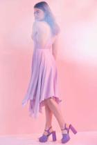 Urban Outfitters Kimchi Blue Vida Satin Handkerchief Midi Dress,lavender,4