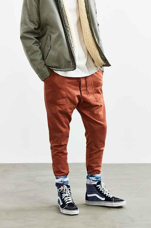 Urban Outfitters Uo Ribbed Stacked Skinny Knit Pant,orange,m