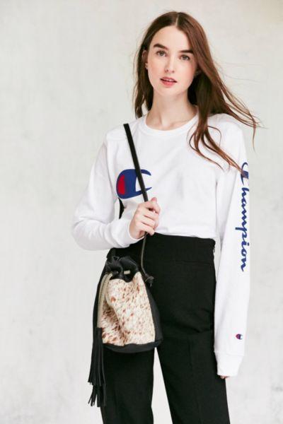 Urban Outfitters Eleven Thirty Christie Calf Hair Mini Bucket Bag