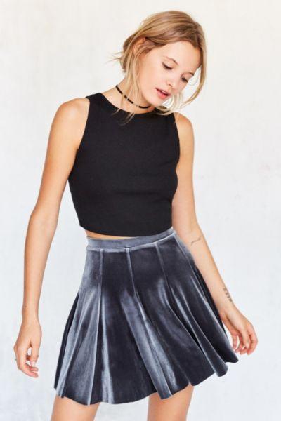 Urban Outfitters Kimchi Blue Jubilee Velvet Mini Skater Skirt