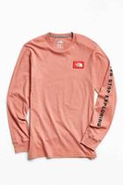 Urban Outfitters The North Face Patch Long Sleeve Tee,light Red,m