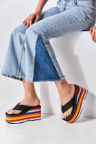 Urban Outfitters Rocket Dog Bigtop Webbing Platform Sandal,black Multi,10