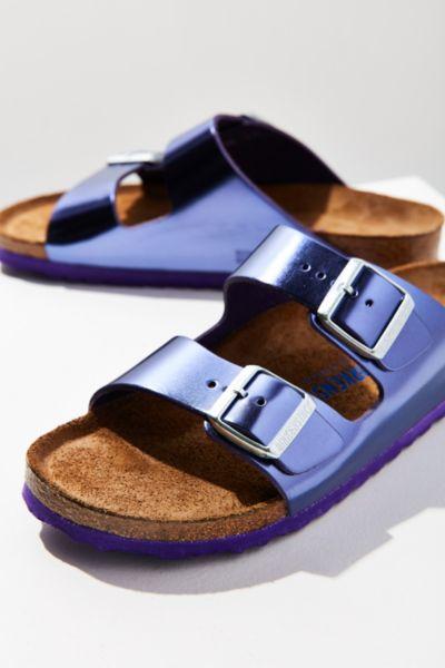 Urban Outfitters Birkenstock Metallic Arizona Soft Footbed Slide