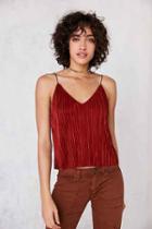 Urban Outfitters Silence + Noise Baby Pleat Slip Cami,rust,m