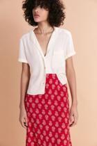 Urban Outfitters Cooperative Florence Short-sleeve Button-down Blouse