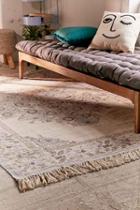 Urban Outfitters Stina Floral Space Dyed Printed Rug,cream,5x7