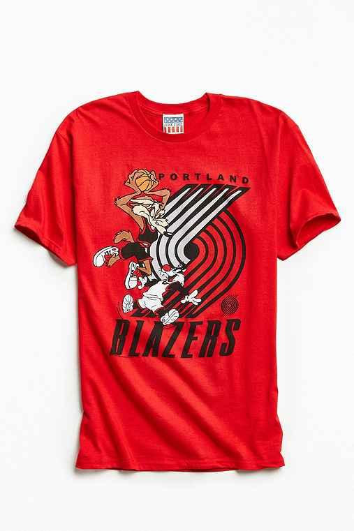 Urban Outfitters Junk Food Looney Tunes Portland Trail Blazers Tee,red,m