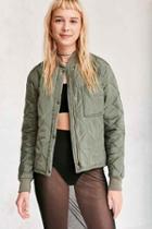 Urban Outfitters Silence + Noise Quilted Liner Bomber Jacket,olive,m