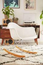 Urban Outfitters Modernica Fiberglass Arm Shell Rocking Chair,white,one Size