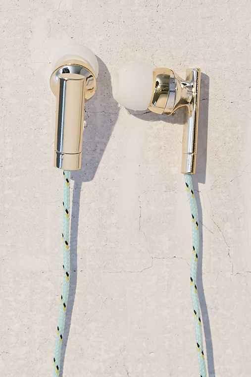 Urban Outfitters Skinnydip Rope Cord Earbud Headphones,mint,one Size