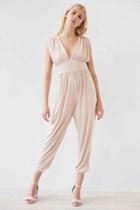 Urban Outfitters Silence + Noise Diana Empire Waist Cupro Jumpsuit,rose,l