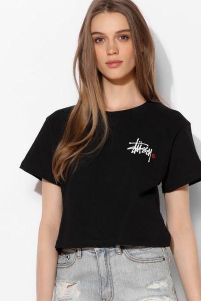 Stussy For Uo Logo Cropped Tee