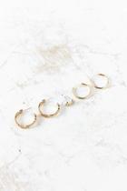 Urban Outfitters Fleur Heart Earring Set