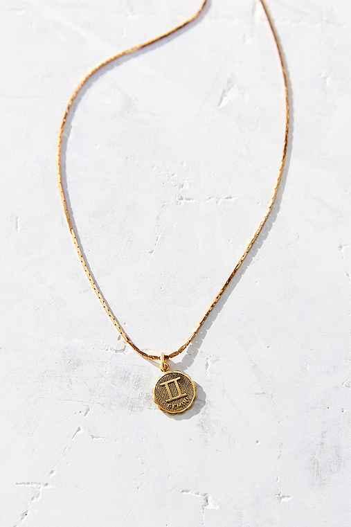 Urban Outfitters Gold Mini Zodiac Necklace,gemini,one Size