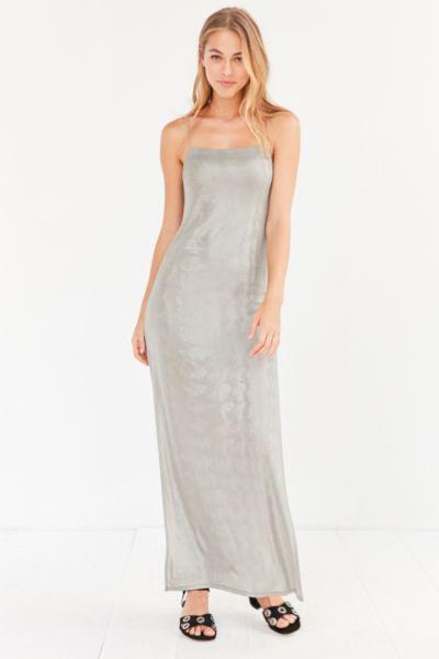 Urban Outfitters Silence + Noise Posh Metallic Maxi Slip Dress