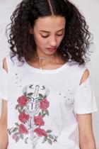 Urban Outfitters Truly Madly Deeply Snake And Sword Destroyed Tee,ivory,xs