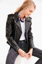 Urban Outfitters Understated Leather X Uo Western Biker Jacket,black,s