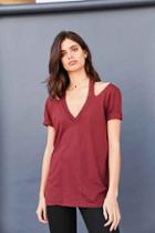 Urban Outfitters Truly Madly Deeply Nine Iron Halter Tee,maroon,s