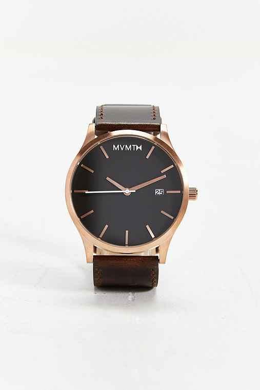 mvmt Rose Gold Leather Watch,brown,one Size