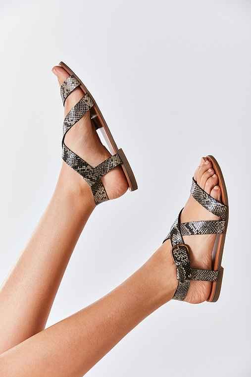 Urban Outfitters Maddie Faux Python Leather Sandal,black Multi,6