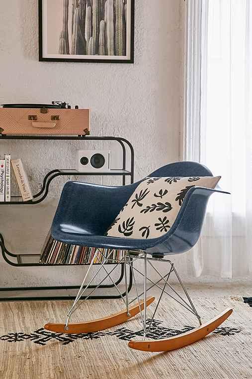Urban Outfitters Modernica Fiberglass Arm Shell Rocking Chair,blue,one Size
