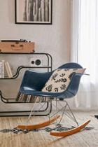 Urban Outfitters Modernica Fiberglass Arm Shell Rocking Chair,blue,one Size