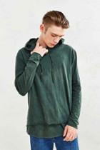 Urban Outfitters Washed Double Layer Hooded Long Sleeve Tee,dark Green,l