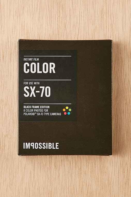 Urban Outfitters Impossible Black Round Frame Polaroid 600 Instant Film,black,one Size