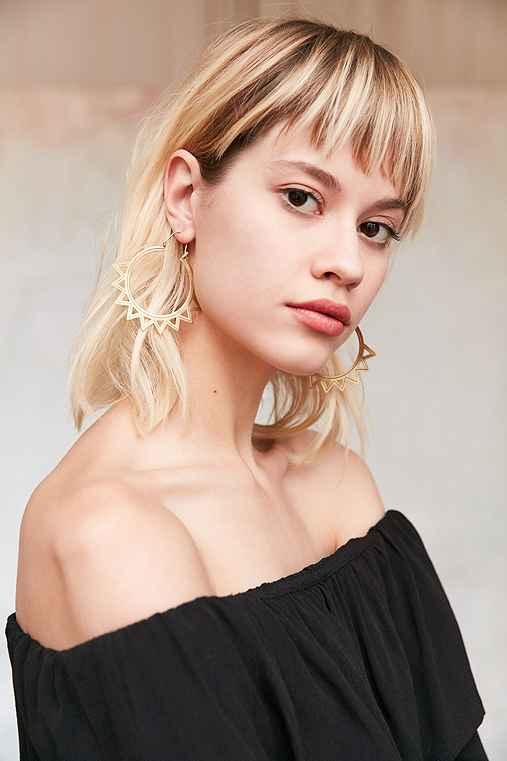 Urban Outfitters Sunburst Statement Hoop Earring,gold,one Size