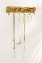 Urban Outfitters Kara Hanging Woven Jewelry Organizer,gold,one Size