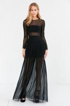 Urban Outfitters Silence + Noise Katerina Pleated Mesh Maxi Dress
