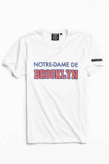 Urban Outfitters Quatre Cent Quinze Notre Dame De Brooklyn Tee,white,xl