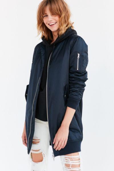 Urban Outfitters Silence + Noise Longline Flight Bomber Jacket