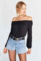 Urban Outfitters Ecote Cooper Off-the-shoulder Top,black,m