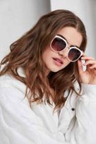 Urban Outfitters Avery Brow Bar Frame Sunglasses,ivory,one Size
