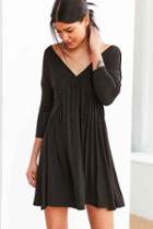 Urban Outfitters Cooperative Knit Babydoll Frock Mini Dress,black,s