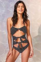 Urban Outfitters Minkpink Mantaray Cutout One-piece Swimsuit,black,l