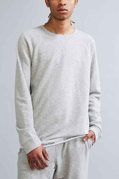 Urban Outfitters Calvin Klein Modern Cotton Lounge Crew Neck Sweatshirt,grey,m