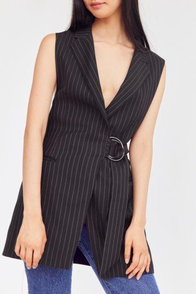 Silence + Noise Brendan Pinstripe Belted Vest
