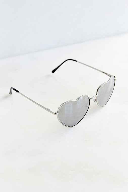 Urban Outfitters Uo Heartbreaker Sunglasses,silver,one Size
