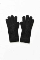 Urban Outfitters Braided Plush Knit Glove,black,one Size