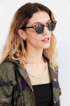 Urban Outfitters Gia Rounded Half-frame Sunglasses,brown,one Size