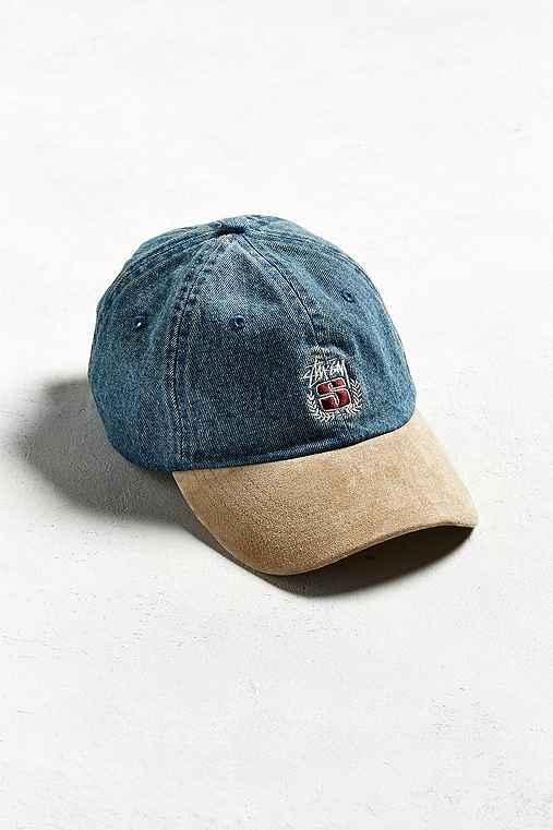 Urban Outfitters Stussy Denim Suede Crest Hat,indigo,one Size